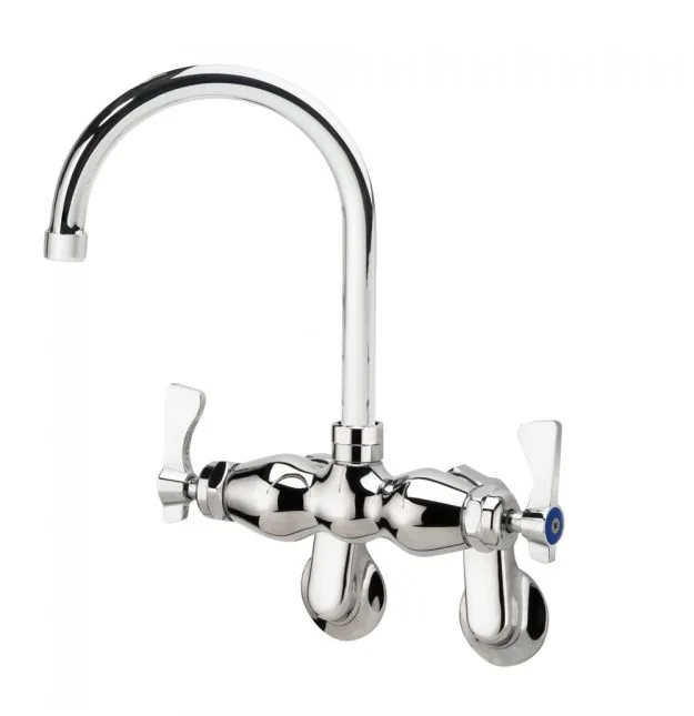 Krowne 15-601L — Wall-Mount Gooseneck Faucet, 2-1/4" - 8-1/4"" Centers, 6" Spout