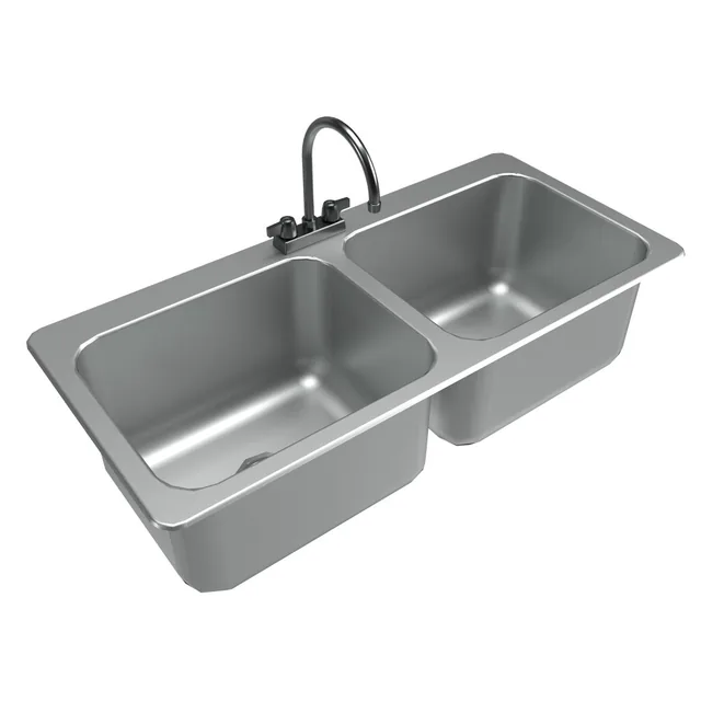 BK Resources DDI2-20161224-P-G — Drop-In Sink, 45.25"W x 21"D x 12"H, stainless steel