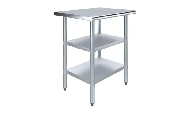 AmGood AMGWT-2430-2SH — Work Table, 30"W x 24"D, 18-ga 430 stainless steel