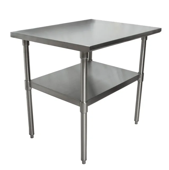 BK Resources CVT-3030 — Undershelf Work Table, 30"W x 30"D, 16-ga 304 stainless