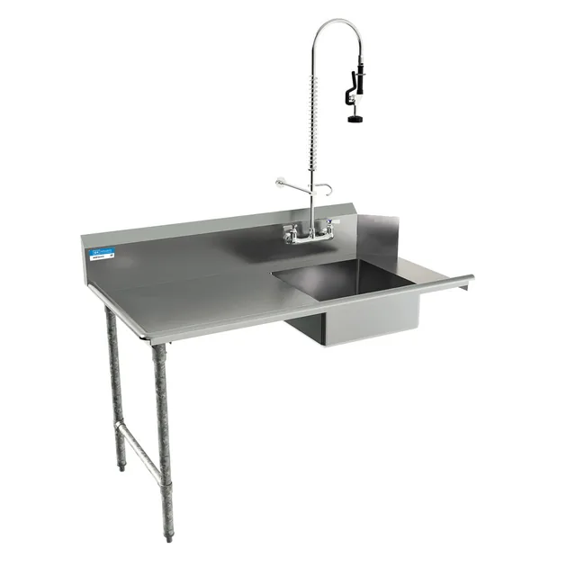 BK Resources BKSDT-60-L-P-G — Dish Table, 60"W x 30.38"D x 46.25"H, 18-ga