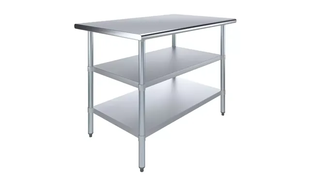 AmGood AMGWT-3048-2SH — Work Table, 48"W x 30"D, 18-ga 430 stainless steel
