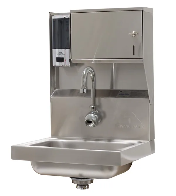 Advance Tabco 7-PS-51 — Wall-Mount Hand Sink, 14"W x 10"D, 20-ga 304 stainless, sensor