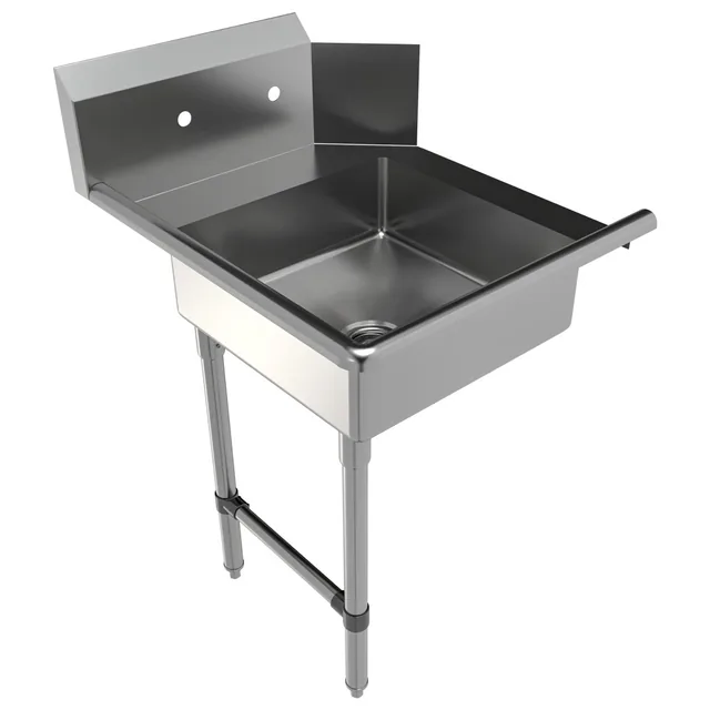 BK Resources BKSDT-26-L-SS — Dish Table, 26" wide, 18-ga 304 stainless steel