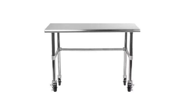 AmGood AMGWT-3048-RCB-WHEELS — Work Table with Casters, 18-ga 430 stainless steel