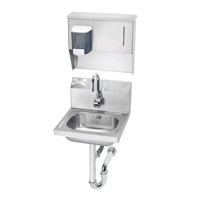 Krowne HS-13 — Wall-Mount Hand Sink, 16"W x 15"D, 20-ga 304 stainless, sensor