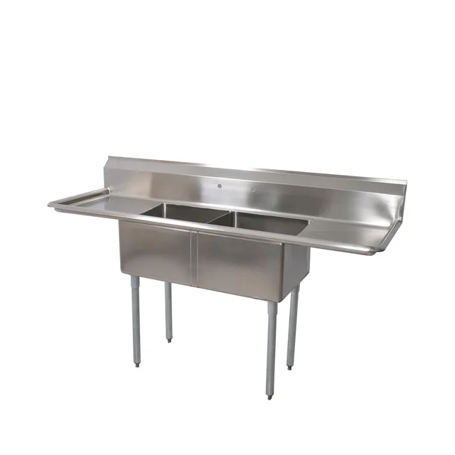 BK Resources BKS-2-18-12-18T — 2-Compartment Sink, 18"W x 18"D, stainless steel