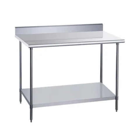 Dukers DCSTW-3048B — Undershelf Work Table, 48"W x 30"D, 18-ga 430 stainless with backsplash