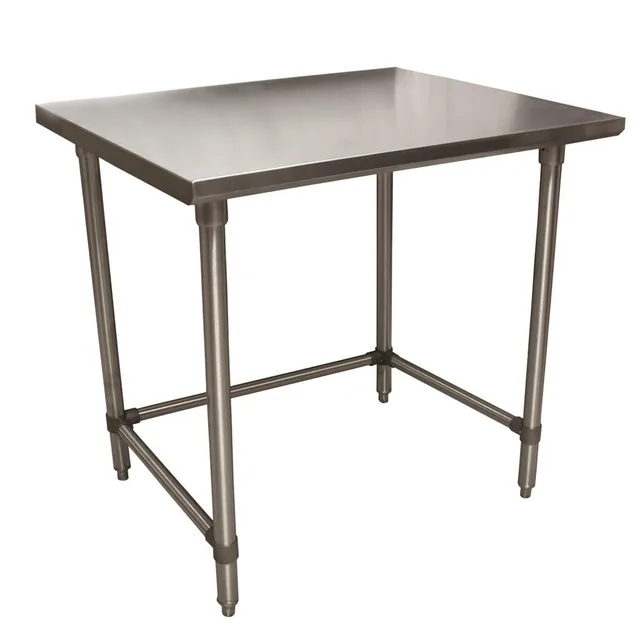 BK Resources CVTOB-3630 — Open-Base Work Table, 36"W x 30"D, 16-ga 304 stainless