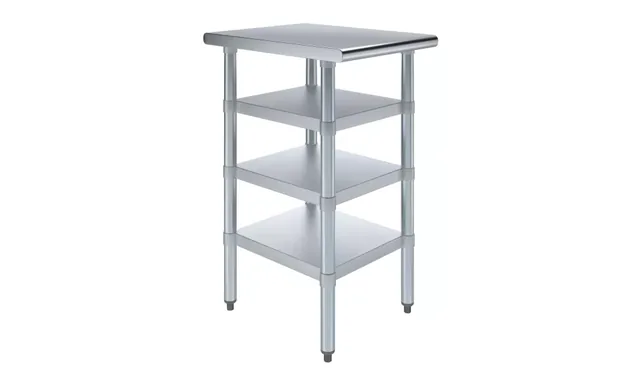 AmGood AMGWT-2418-3SH — Work Table, 18"W x 24"D, 18-ga 430 stainless steel