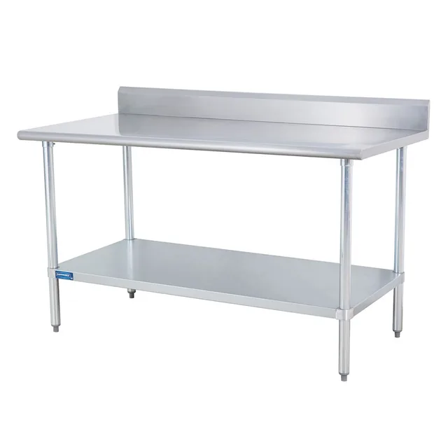Sapphire SMTB-2424G — Undershelf Work Table, 24"W x 24"D, 18-ga 430 stainless with backsplash
