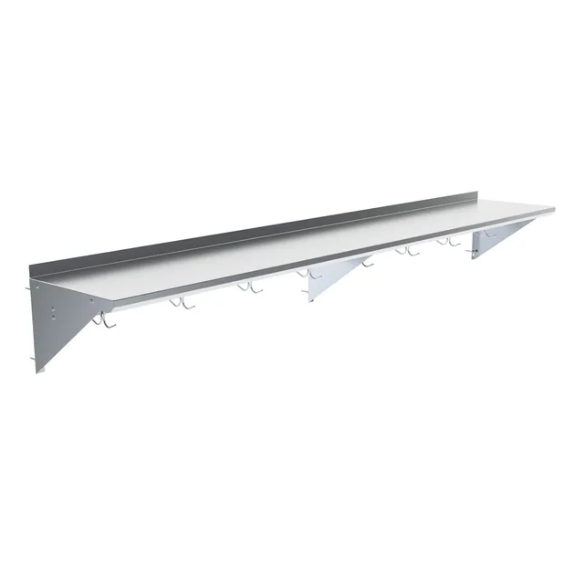 BK Resources BKWS-1696-PR — Wall Shelf, 96"W x 16"D, stainless steel