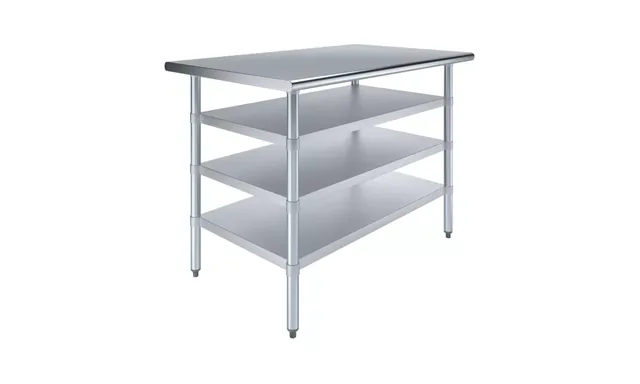 AmGood AMGWT-3060-3SH — Work Table, 60"W x 30"D, 18-ga 430 stainless steel