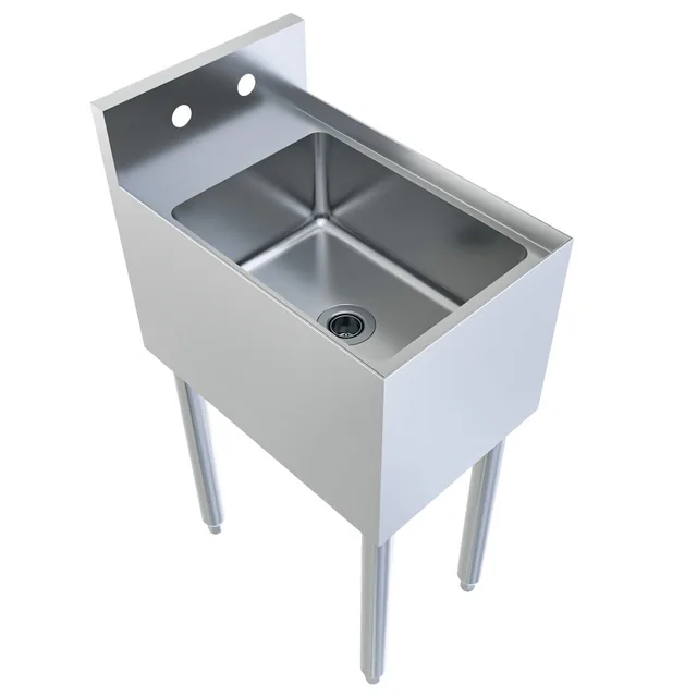 BK Resources UB4-18-1014HS12 — Underbar Dump Sink, 12"W x 18"D, 18-ga 304 stainless steel