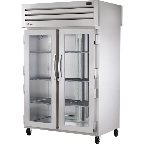 True STR2RPT-2G-2S-HC — Reach-In Refrigerator with 8 Glass Doors, 52.63"W x 36.13"D x 77.75"H, 48.01 cu ft