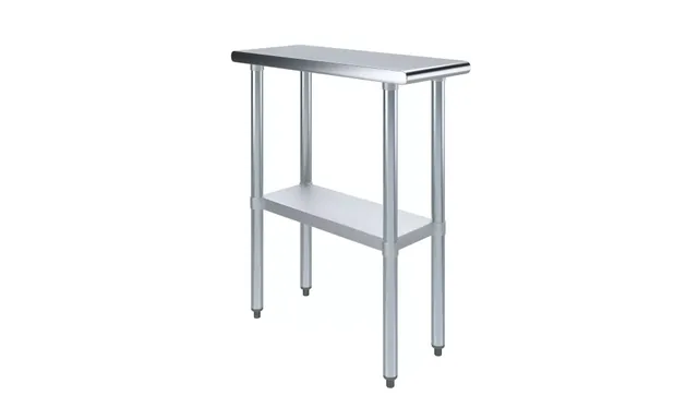 AmGood AMGWT-3012 — Undershelf Work Table, 12"W x 30"D, 18-ga 430 stainless