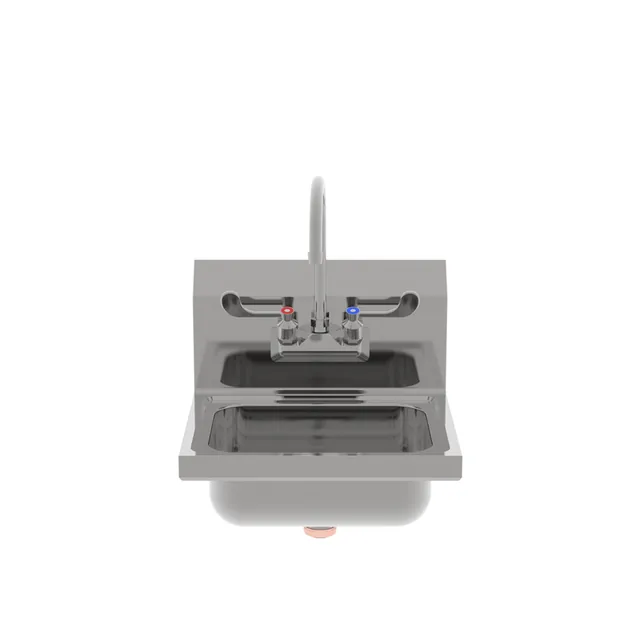 Atosa SH15 — Wall-Mount Hand Sink, 15.75"W x 15.38"D, 20-ga 304 stainless, wrist blade