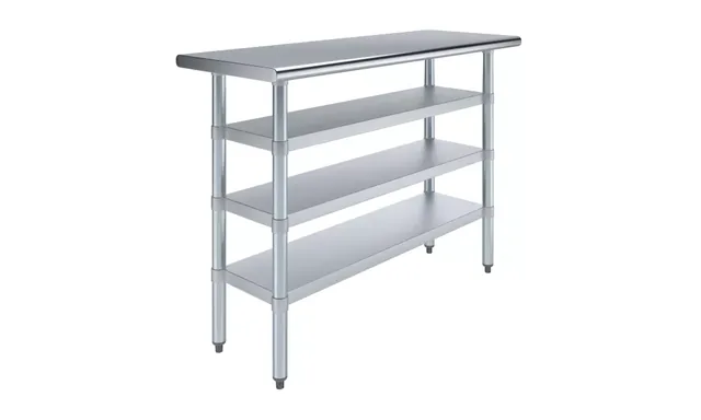 AmGood AMGWT-1848-3SH — Work Table, 48"W x 18"D, 18-ga 430 stainless steel