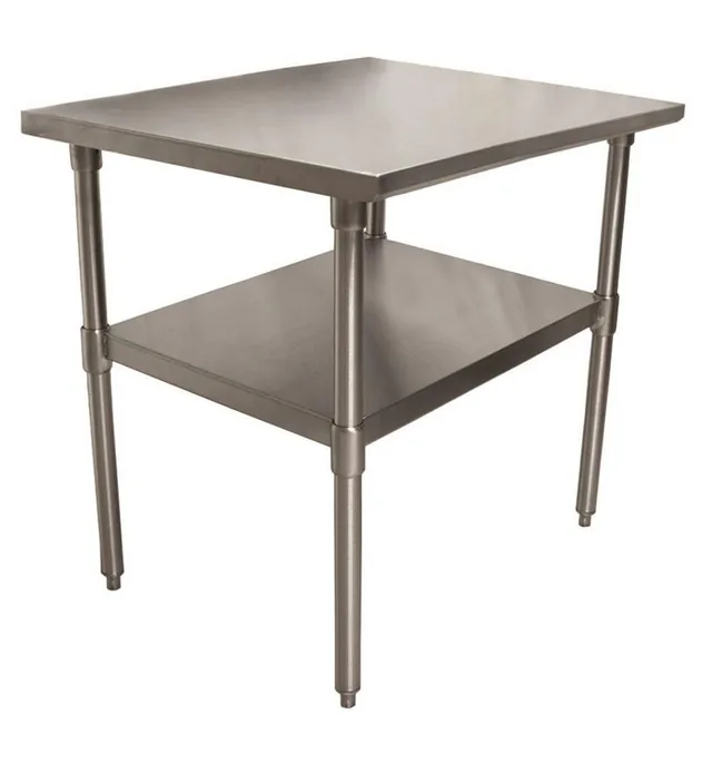 BK Resources SVT-2424 — Work Table with Open Base & Undershelf, 24"W x 24"D, 18-ga 430 stainless steel