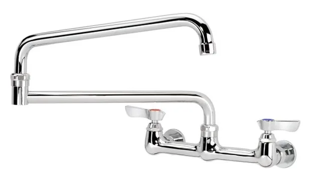 Krowne 12-824L — Wall-mount faucet, 8" centers, double-jointed