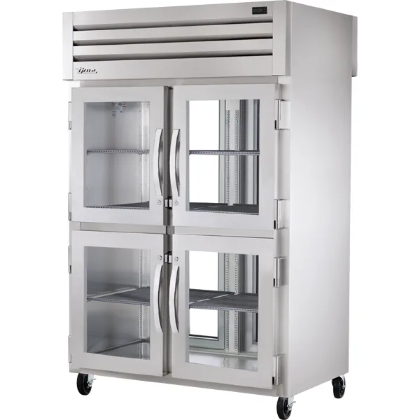 True STG2RPT-4HG-2G-HC — Reach-In Refrigerator with 8 Glass Doors, 52.63"W x 36.13"D x 77.75"H, 48.01 cu ft