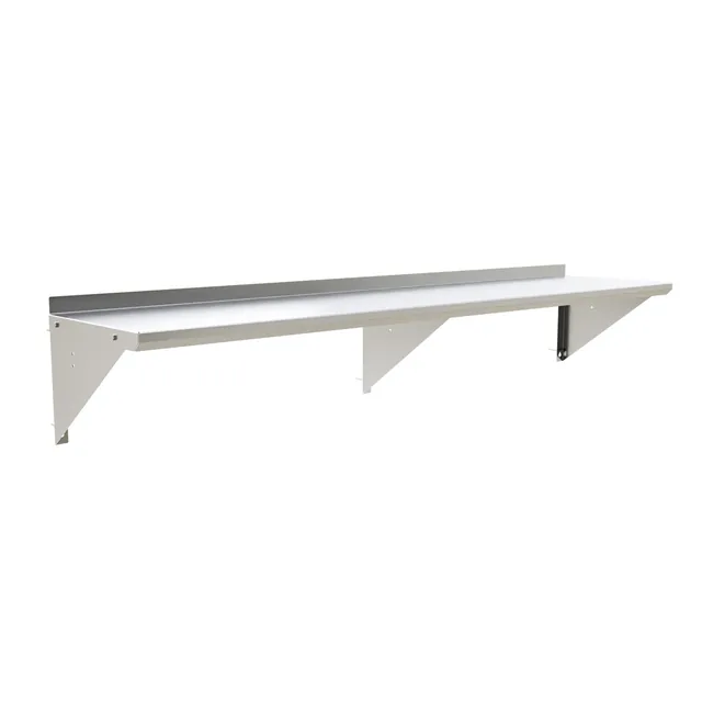 BK Resources BKWS-1672 — Wall Shelf, 72"W x 16"D, 18-ga 304 stainless steel