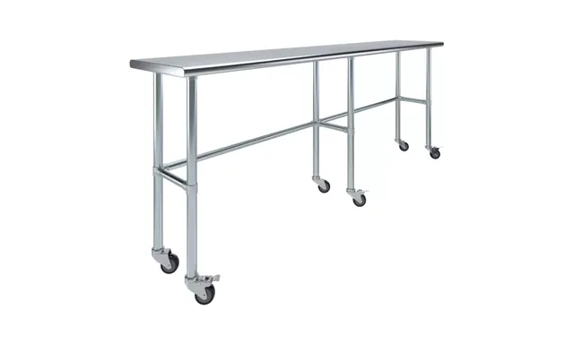 AmGood AMGWT-1896-RCB-WHEELS — Work Table with Casters, 18-ga 430 stainless steel