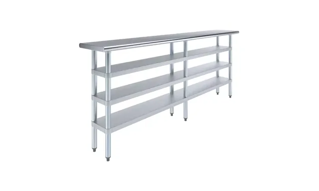 AmGood AMGWT-1484-3SH — Work Table, 84"W x 14"D, 18-ga 430 stainless steel