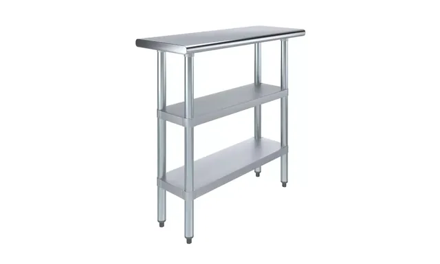 AmGood AMGWT-1436-2SH — Work Table, 36"W x 14"D, 18-ga 430 stainless steel