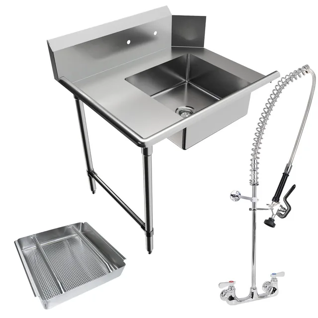 BK Resources BKSDT-36-L-SS-P3-G — Dish Table, 18-ga