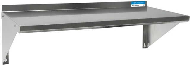 BK Resources BKWSE-1296 — Wall Shelf, 96"W x 12"D, 18-ga 304 stainless steel