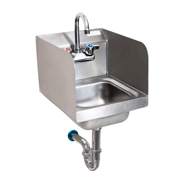 BK Resources BKHS-W-SS-SS-PT-G — Hand Sink, 9"W x 9"D, 20-ga 304 stainless steel