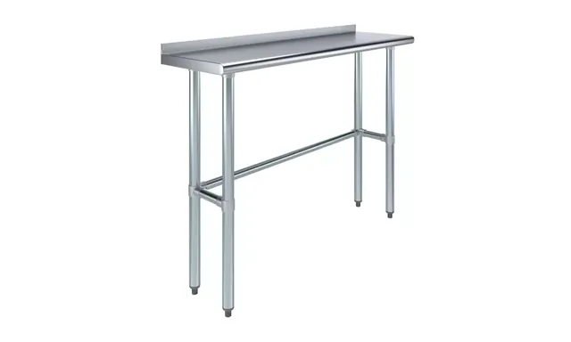 AmGood AMGWT-1448-BS-RCB — Work Table with Backsplash, 18-ga 430 stainless steel