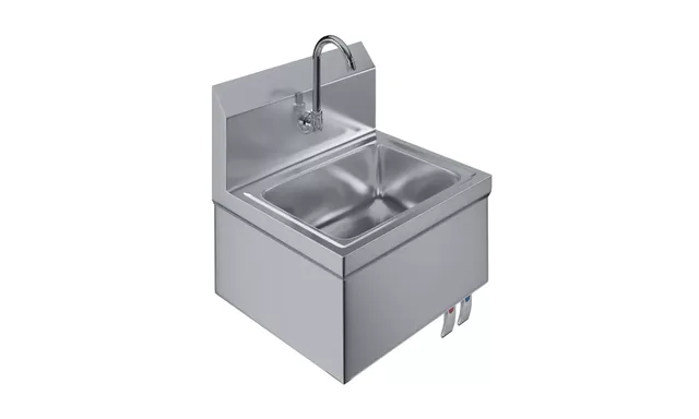 AmGood AMGSINKHS-17KV — Wall-Mount Hand Sink, 15"W x 15.25"D, 20-ga 304 stainless, knee valve