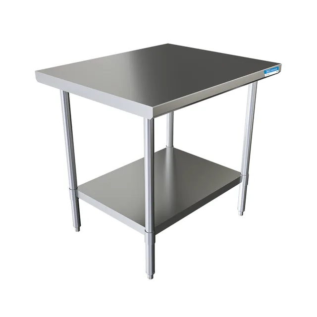 BK Resources SVT-3630 — Work Table with Open Base & Undershelf, 36"W x 30"D, 18-ga 430 stainless steel