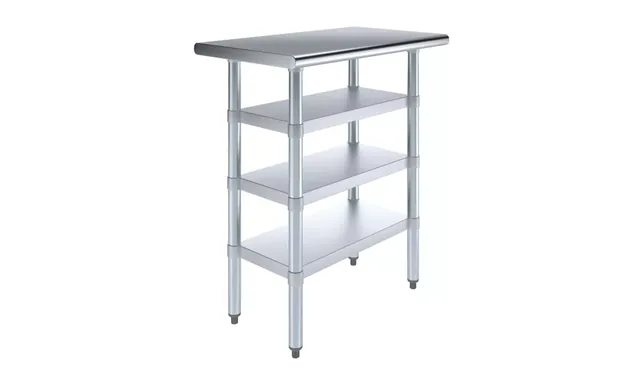 AmGood AMGWT-1830-3SH — Work Table, 30"W x 18"D, 18-ga 430 stainless steel