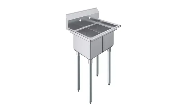 AmGood AMGSINKS2C-101410-NF — 2-Compartment Sink, 18-ga 304 stainless