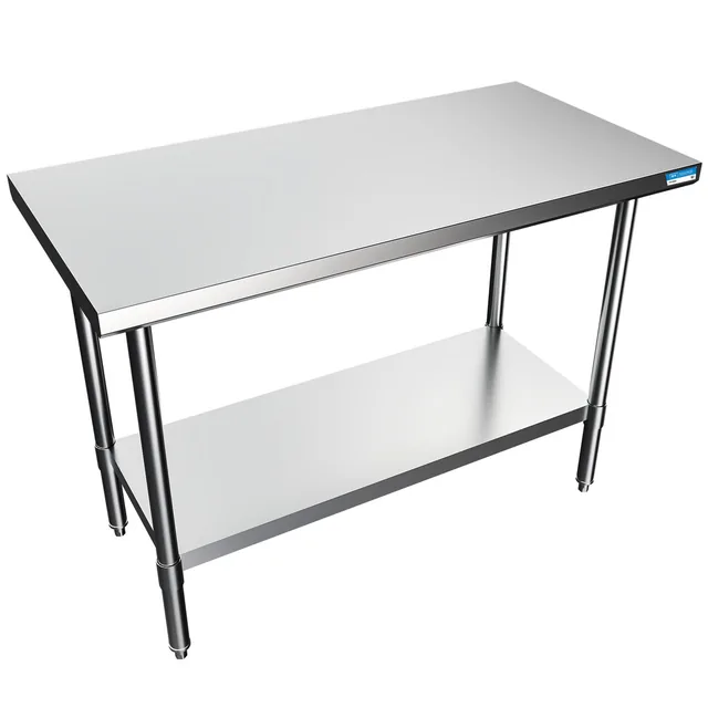 BK Resources CVT-4824 — Work Table with Open Base, 48"W x 24"D x 34.75"H, 16-ga 304 stainless steel