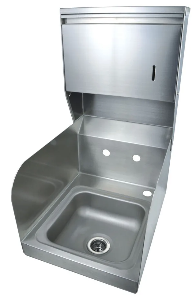BK Resources BKHS-W-SS-SS-TD — Hand Sink, 9"W x 9"D, 20-ga 304 stainless steel