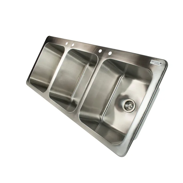 BK Resources DDI3-162012224 — Drop-In Sink, 55.75"W x 25"D x 12"H, stainless steel