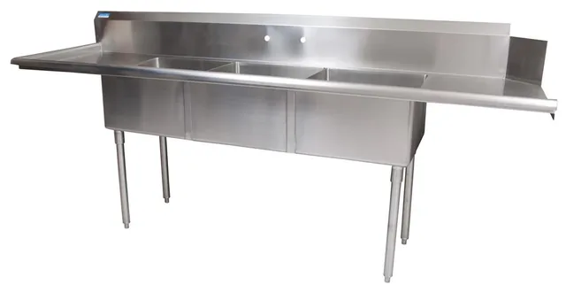 BK Resources BKSDT-3-20-12-20LSPG — Dish Table, 100"W x 30.5"D x 44"H, 18-ga