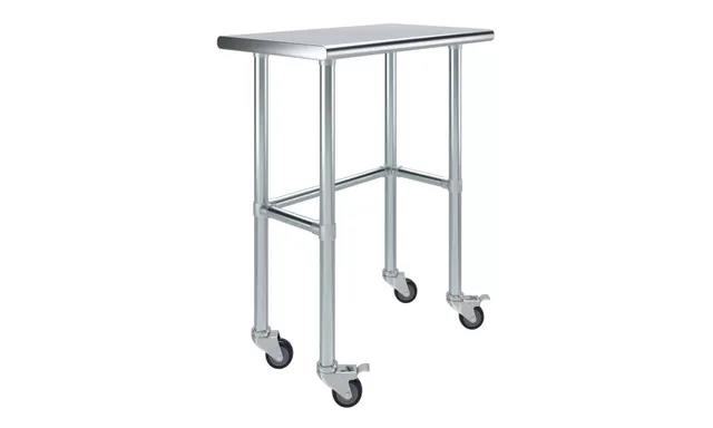 AmGood AMGWT-1830-RCB-WHEELS — Work Table with Casters, 18-ga 430 stainless steel
