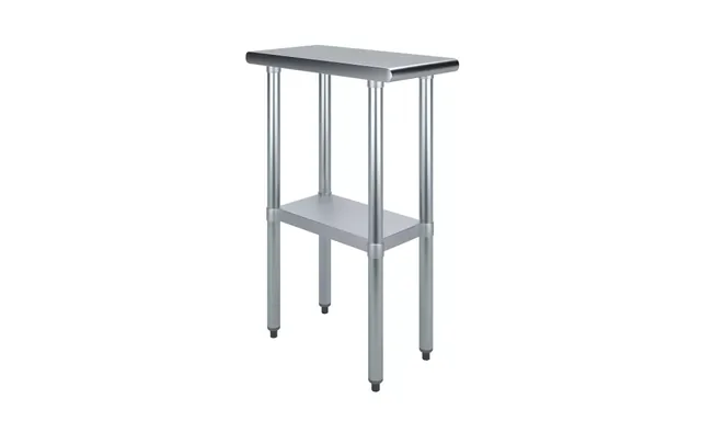 AmGood AMGWT-2412 — Undershelf Work Table, 12"W x 24"D, 18-ga 430 stainless