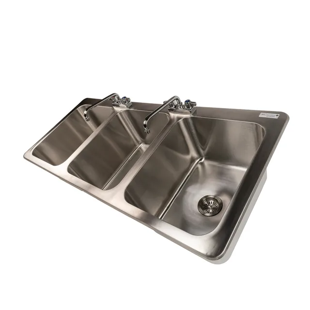 BK Resources DDI3-162012224-P-G — Drop-In Sink, 55.75"W x 25"D x 12"H, stainless steel
