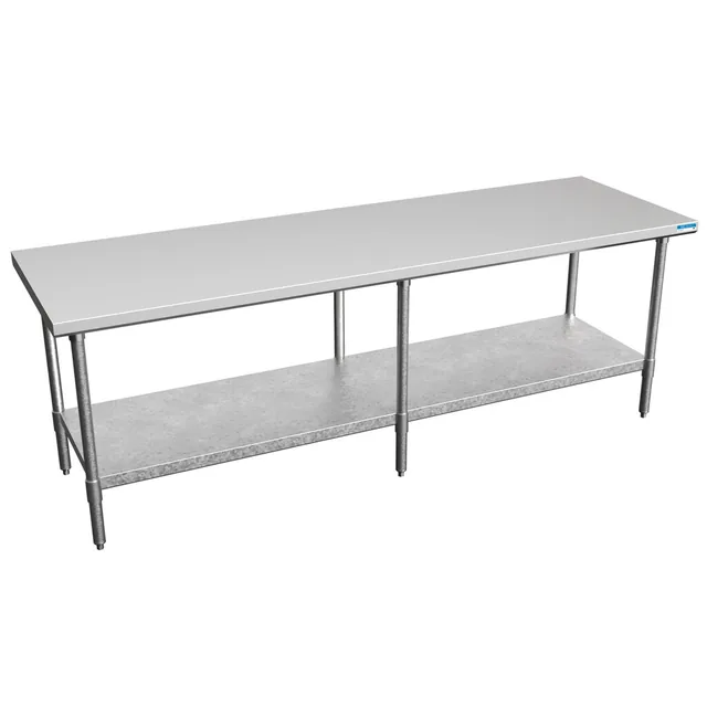 BK Resources VTT-9630 — Work Table with Open Base, 96"W x 30"D, 18-ga 430 galvanized steel