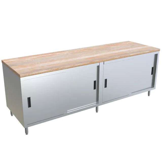 BK Resources CMT-3096S2 — Maple-top cabinet-base work table, 96″ × 30″