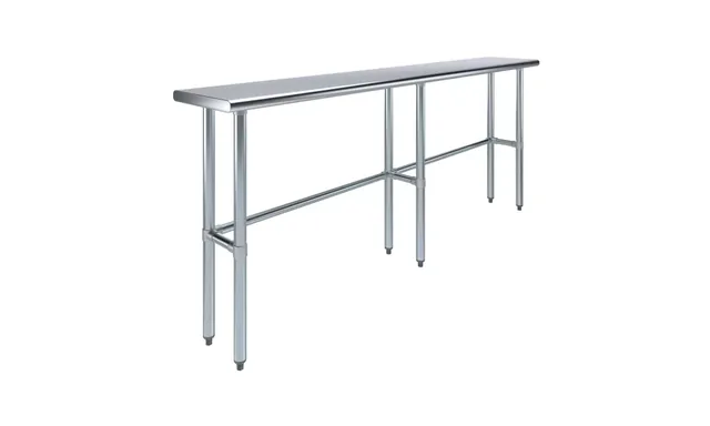 AmGood AMGWT-1484-RCB — Work Table with Open Base, 84"W x 14"D, 430 stainless steel