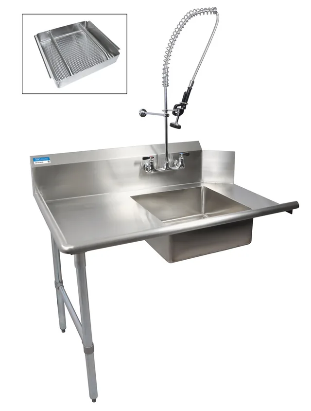 BK Resources BKSDT-26-L-SS-P3-G — Dish Table, 26" wide, 18-ga
