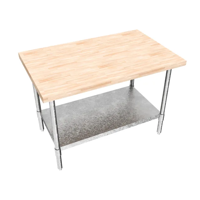 BK Resources MFTG-4830 — Work Table, 48"W x 30"D x 34.75"H, hard maple top
