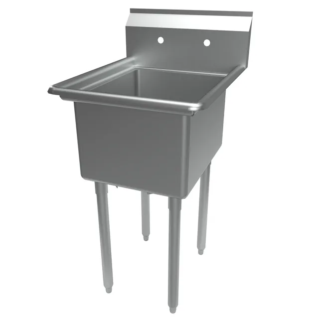BK Resources ES-1-1620-12 — 1-Compartment Sink, 25.81"W x 21"D x 43.75"H, stainless steel